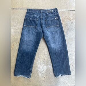 Vintage Y2K Southpole 4180 Brown Tab Baggy Blue Denim Jeans Mens Size 38 Skater